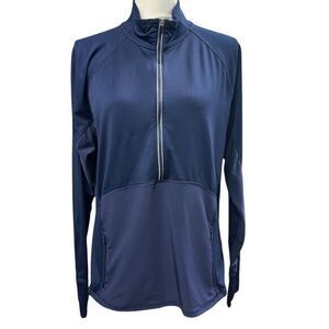 Athleta Women's Size XL  1/2 Zip Blue Pullover Athletic Jacket‎ Zip Pockets